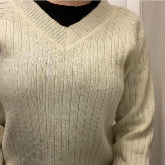 CREAM RIBBED SWEATER - Picture 2 of 6